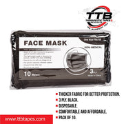 Disposable Face Mask Black  10PCS