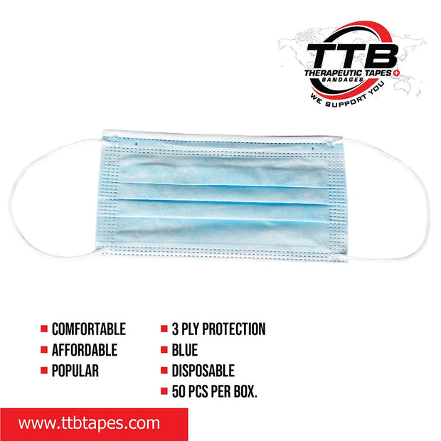 Disposable Face Mask Blue 10PC (50PC also available)